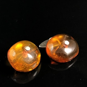 Запонки из цельных кусков янтаря, СССР, 1970-1980-е гг. 001751 - фото 4516