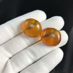 Запонки из цельных кусков янтаря, СССР, 1970-1980-е гг. 001751 - фото 4517