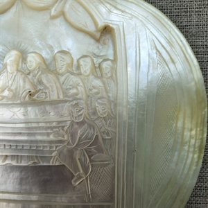 Икона на раковине (перламутр), «Тайная вечеря», Палестина, XIX век 000027 - фото 4621