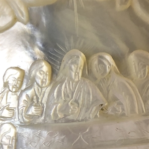 Икона на раковине (перламутр), «Тайная вечеря», Палестина, XIX век 000027 - фото 4641