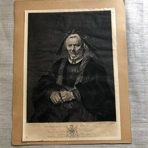 Антикварный эстамп "Жена Рембрандта", Лондон, 1777 г. 000117 - фото 588