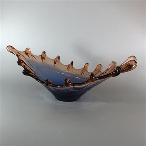 Конфетница «Волна», гутное стекло, СССР, 1970-е гг. 001565 - фото 6749