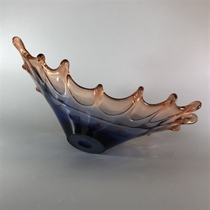 Конфетница «Волна», гутное стекло, СССР, 1970-е гг. 001565 - фото 6752