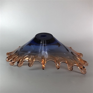 Конфетница «Волна», гутное стекло, СССР, 1970-е гг. 001565 - фото 6753