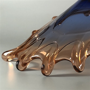 Конфетница «Волна», гутное стекло, СССР, 1970-е гг. 001565 - фото 6755