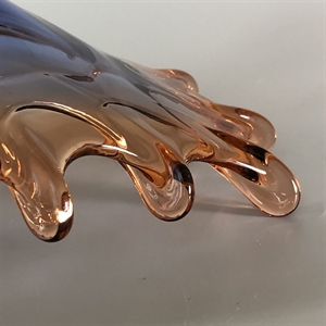 Конфетница «Волна», гутное стекло, СССР, 1970-е гг. 001565 - фото 6757