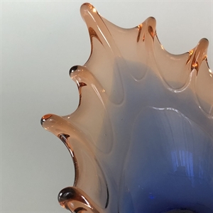 Конфетница «Волна», гутное стекло, СССР, 1970-е гг. 001565 - фото 6761