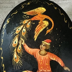 Лаковая брошь-миниатюра «Жар-птица», СССР, Мстера, 1980-90 гг. 001172 - фото 7659