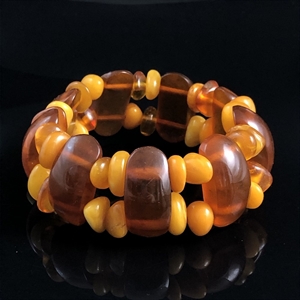 Браслет из формованного и цельного балтийского янтаря , Калининград, СССР, 1980-е гг. 001821 - фото 832