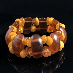 Браслет из формованного и цельного балтийского янтаря , Калининград, СССР, 1980-е гг. 001821 - фото 833