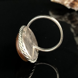 Перстень с янтарем (природный балтийский янтарь, мельхиор), СССР, 1970-1980-е гг. 000705 - фото 9328