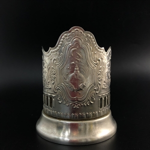 Подстаканник «Космос», Кольчугино, мельхиор, СССР, 1960-е гг. 000558 - фото 9995