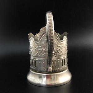 Подстаканник «Космос», Кольчугино, мельхиор, СССР, 1960-е гг. 000558 - фото 9996